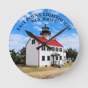 East Point Lighthouse New Jersey Round Wall Clock Runde Wanduhr