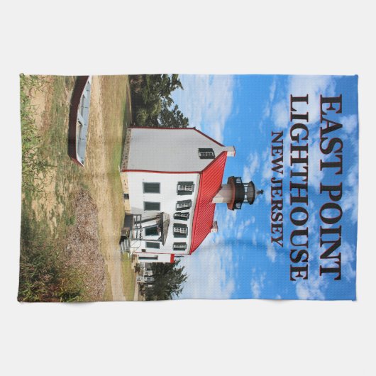 East Point Lighthouse, New Jersey Teetuch Geschirrtuch (Horizontal)