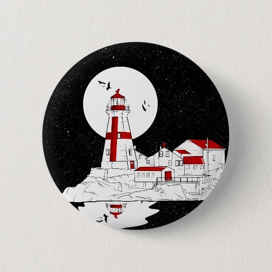 East Quoddy Head Lighthouse Wohnung Button (Vorderseite)