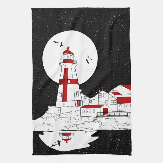 East Quoddy Head Lighthouse Wohnung Geschirrtuch (Vertikal)
