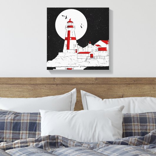 East Quoddy Head Lighthouse Wohnung Leinwanddruck (Insitu (Schlafzimmer))