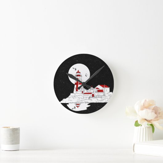 East Quoddy Head Lighthouse Wohnung Runde Wanduhr (Zuhause)