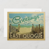 East Quogue Postcard Beach Vintage Reise Postkarte (Vorne/Hinten)