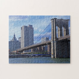 East River: Brooklyn Bridge & Municipal Gebäude Puzzle