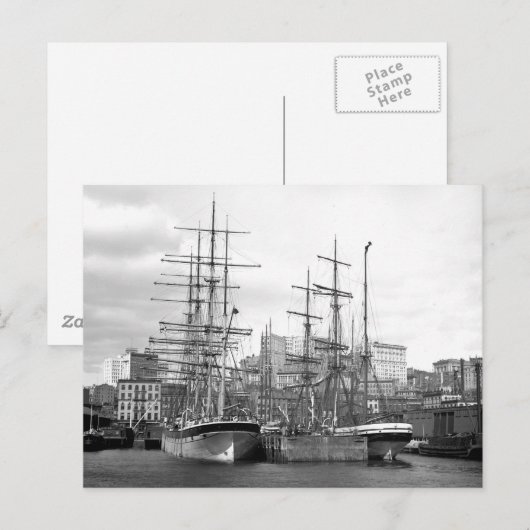 East River Ships, 1900 Postkarte (Vorne/Hinten)