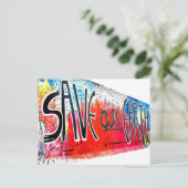 East Side Gallery, Berliner Mauer, Unsere Erde Ger Postkarte (Stehend Vorderseite)