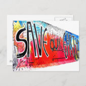 East Side Gallery, Berliner Mauer, Unsere Erde Ger Postkarte (Vorne/Hinten)