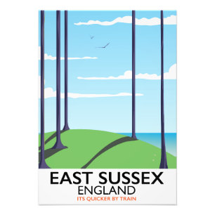 East Sussex, England Zugposter Fotodruck