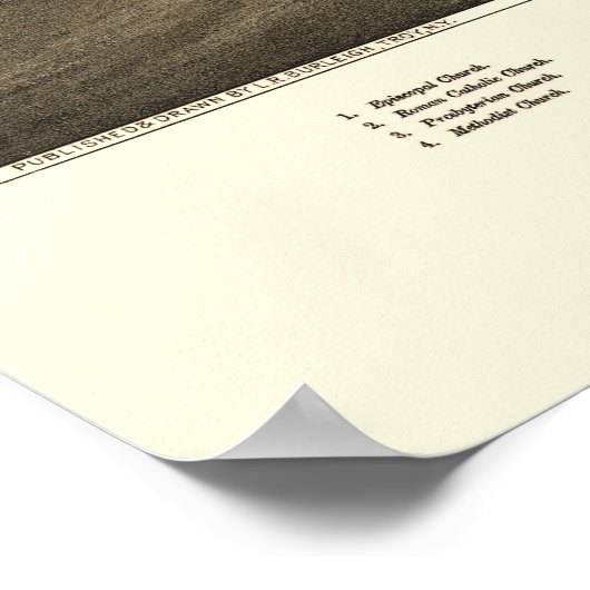 East Syrakus, NY Panoramic Map - 1885 Poster (Ecke)