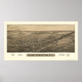 East Syrakus, NY Panoramic Map - 1885 Poster (Vorne)