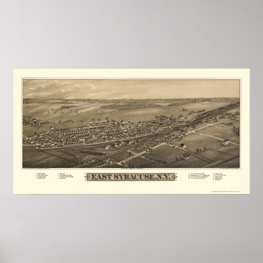 East Syrakus, NY Panoramic Map - 1885 Poster (Vorne)