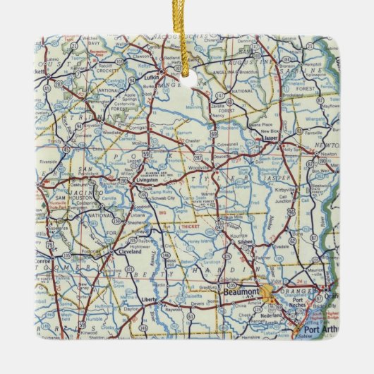 East Texas Christmas Ornament With Vintage Map (Vorderseite)