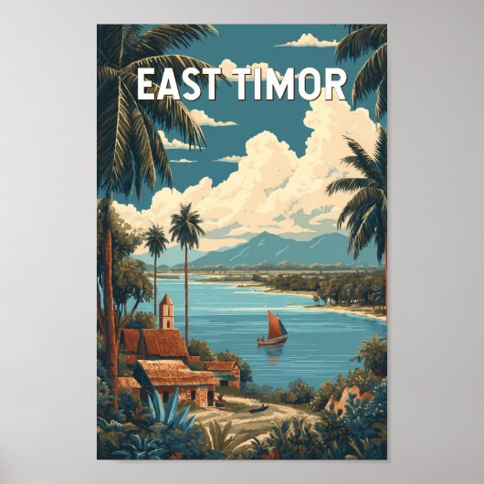 East Timor Illustration Travel Art Vintage Poster (Vorne)