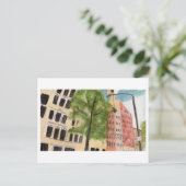 East Village Watercolor Postkarte (Stehend Vorderseite)