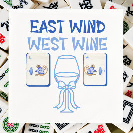 East Wind West Wine Mahjong Napkins Chinoiserie Serviette