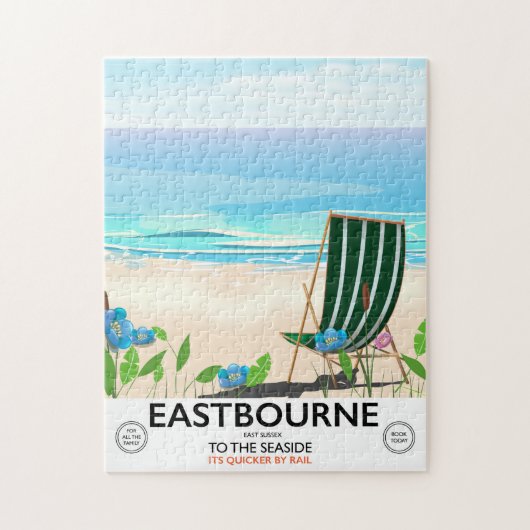 Eastbourne Beach East Sussex Reiseplakat Puzzle (Vertikal)