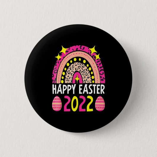 Easter 2022 rainbow cute happy easter 2022 women  button (Vorderseite)
