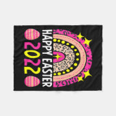 Easter 2022 rainbow cute happy easter 2022 women m fleecedecke (Vorderseite (Horizontal))