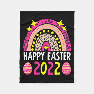 Easter 2022 rainbow cute happy easter 2022 women m fleecedecke