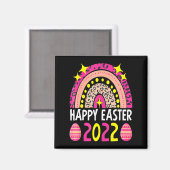 Easter 2022 rainbow cute happy easter 2022 women magnet (Vorderseite/Rückseite)