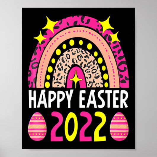 Easter 2022 rainbow cute happy easter 2022 women poster (Vorne)