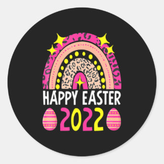 Easter 2022 rainbow cute happy easter 2022 women  runder aufkleber