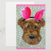EASTER AIREDALE BRIEFPAPIER (Vorne/Hinten)