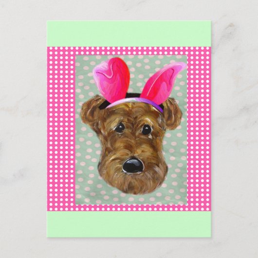 EASTER AIREDALE FEIERTAGSPOSTKARTE (Vorderseite)