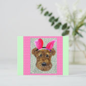 EASTER AIREDALE FEIERTAGSPOSTKARTE (Stehend Vorderseite)