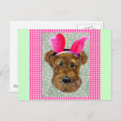 EASTER AIREDALE FEIERTAGSPOSTKARTE (Vorne/Hinten)