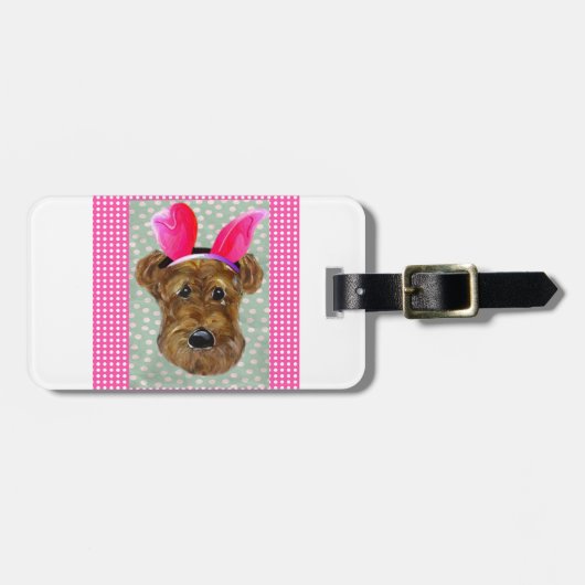 EASTER AIREDALE GEPÄCKANHÄNGER (Vorderseite horizontal)