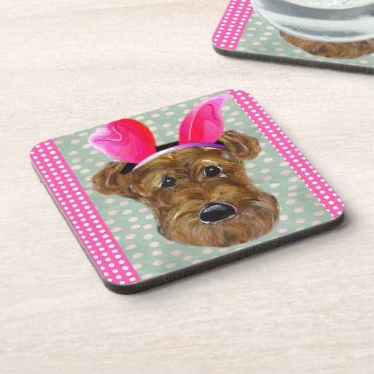 EASTER AIREDALE GETRÄNKEUNTERSETZER (Linke Seite)