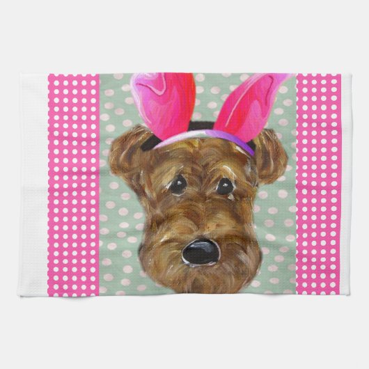 EASTER AIREDALE KÜCHENTUCH (Horizontal)