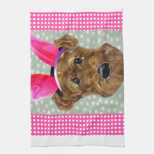 EASTER AIREDALE KÜCHENTUCH (Vertikal)