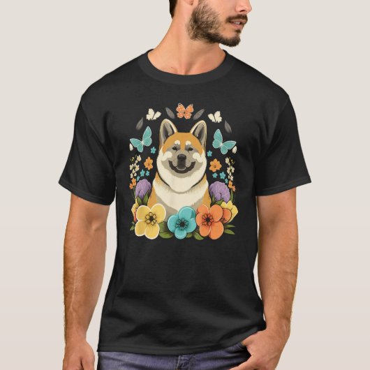 Easter Akita Inu Bunny Eggs Dog on Easter Akita In T-Shirt (Vorderseite)