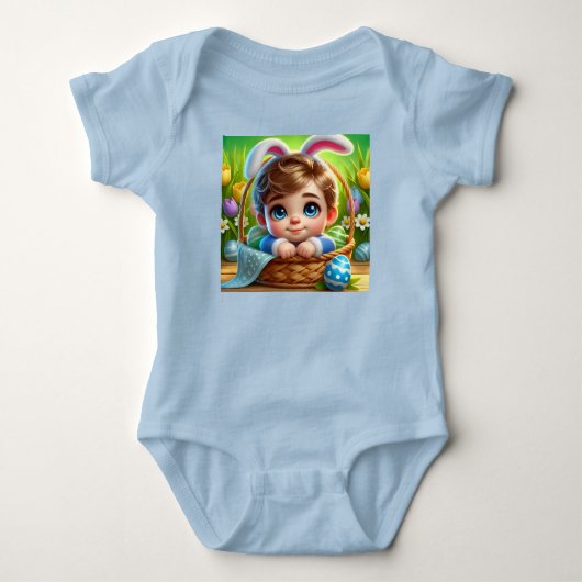 EASTER BABY BOY Bunny Ears ~ Strampler (Vorderseite)