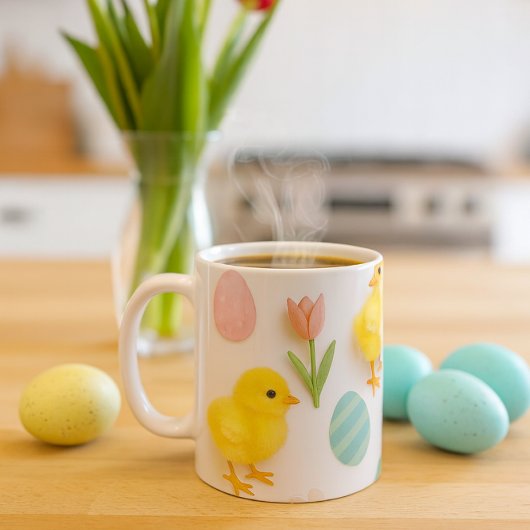 Easter Baby Chickens and Bunny Rabbits Kaffeetasse