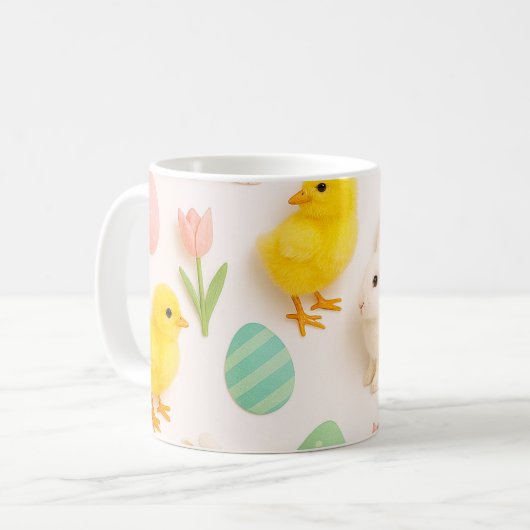 Easter Baby Chickens and Bunny Rabbits Kaffeetasse (Vorderseite Links)