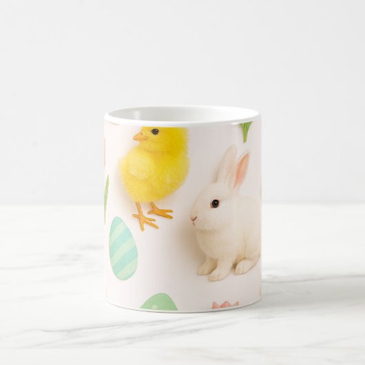 Easter Baby Chickens and Bunny Rabbits Kaffeetasse (Mittel)