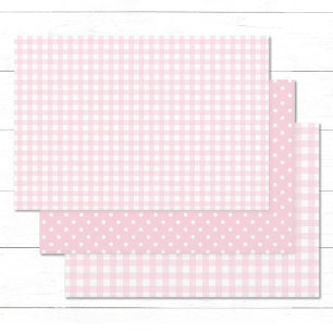 Easter Baby Pink Gingham und Polka Dots Geschenkpapier Set