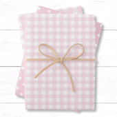 Easter Baby Pink Gingham und Polka Dots Geschenkpapier Set