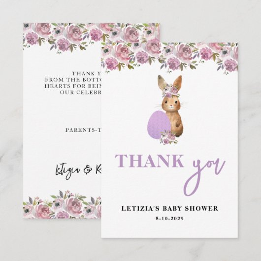 Easter Baby Shower Dankeskarte (Vorne/Hinten)