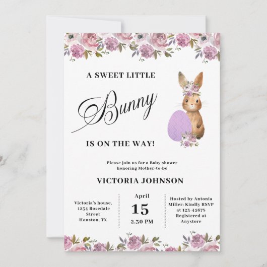 Easter Baby Shower Einladung (Vorderseite)