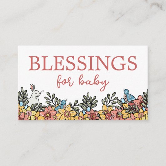 Easter Baby Shower Segen für Baby Hinweiskarte (Vorderseite)