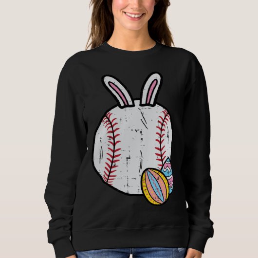 Easter Baseball Bunny Sports Men Boys Kids Toddler Sweatshirt (Vorderseite)