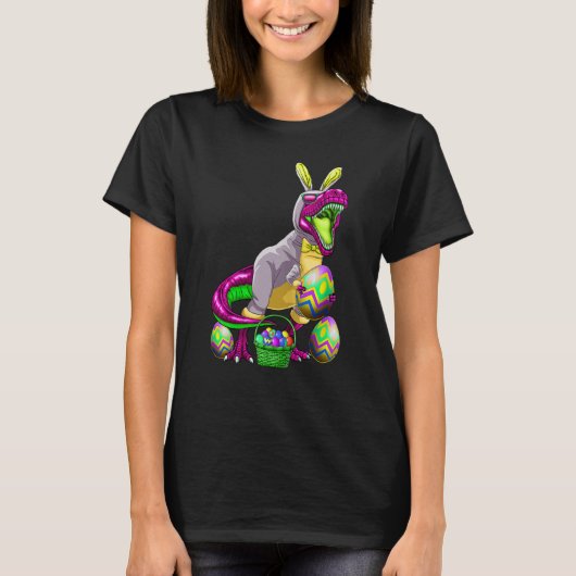 Easter Basket Bunny Dinosaur Shirt Egg Rex Kids Bo (Vorderseite)