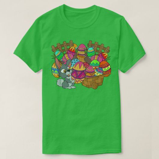 Easter Basket Cute Easter Eggs Bunny Rabbit Happy T-Shirt (Design vorne)