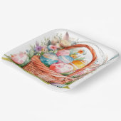 Easter Basket Eggs & Spring Flowers Pappteller (Gewinkelt)