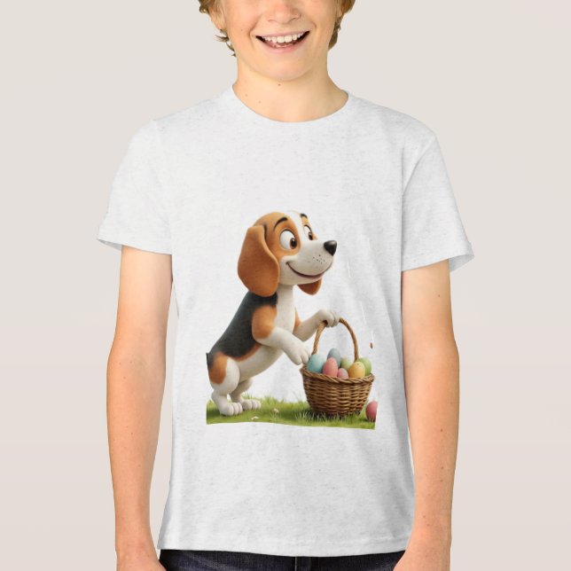 easter beagle Tri-Blend shirt (Vorderseite)