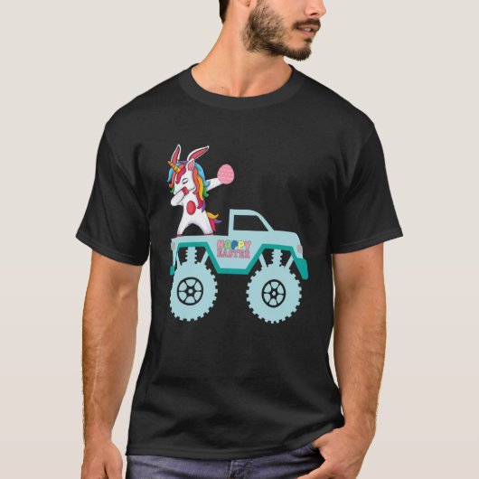 Easter Bearded Dragon Bunny Riding Monster Truck T T-Shirt (Vorderseite)